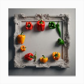 Peppers In A Frame 43 Canvas Print