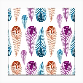 Pen Peacock Colors Colored Pattern Canvas Print