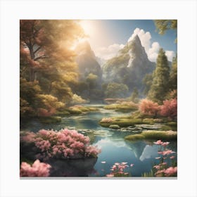 Whispers of the Valley: A River's Tale Canvas Print
