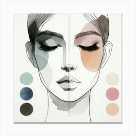 Watercolor Of A Woman'S Face 18 Canvas Print