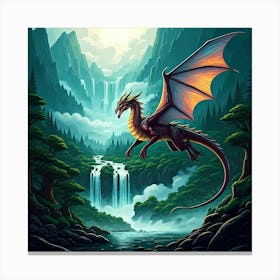 Flying red dragon Canvas Print