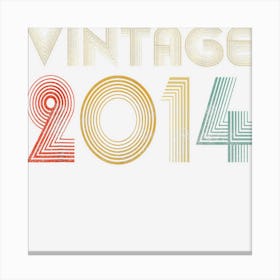 Vintage 2014 9th Birthday Gifts Made In 2014 9 Years Old Canvas Print