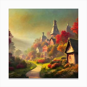 Village In Autumn Canvas Print