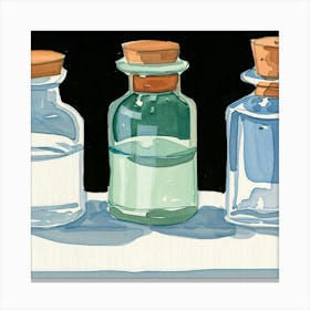 Three Bottles Of Water Canvas Print