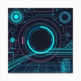 Retro Futuristic Elements,Retro Futuristic Background,Retro Futuristic Templates (90) Canvas Print