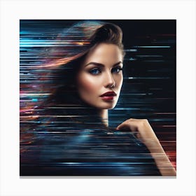 Futuristic Woman With Long Hair Canvas Print