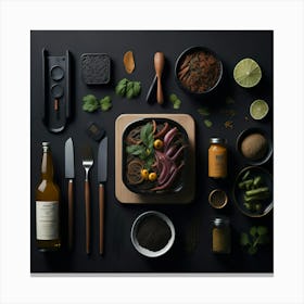 Barbecue Props Knolling Layout (20) Canvas Print