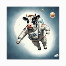 Cow In Space 7 Canvas Print