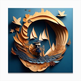 Paper art navy 06 Canvas Print