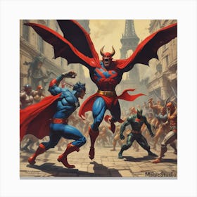 Superman Vs Batman Canvas Print