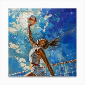 A Volleyball Spike Oil Painting Illustration 1718706264 1 Canvas Print