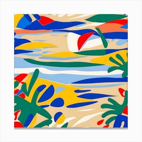 Beach Abstract Painting Canvas Print