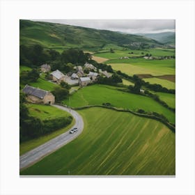 Aerial View Of A Village Canvas Print