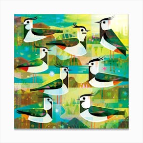 Lapwings Square Canvas Print