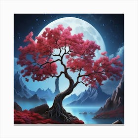 Tree In The Moonlight Canvas Print