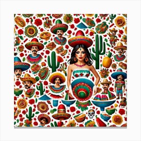 Mexican Woman 11 Canvas Print