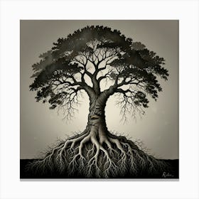 Leonardo Lightning Roots Art 1 Canvas Print