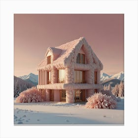 House In The Snow Canvas Print