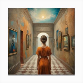 Woman In An Gallery Art Print Canvas Print