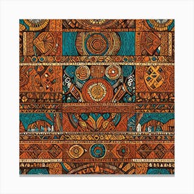 A Vibrant Piece Featuring Traditional African Tribal Patterns And Motifs In Bold Earthy Colors Celeb 3195046856(1) Canvas Print