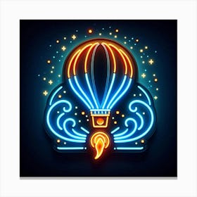 Neon Hot Air Balloon Canvas Print