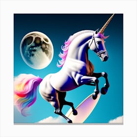 Unicorn Surfboard Canvas Print