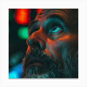 Close Up Of A Bearded Man at Wallstreet Canvas Print