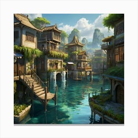 Chinese Village 13 Canvas Print