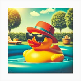 Rubber Duck In The Pool Canvas Print