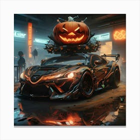 Pumpkin Car (Cyberpunk36) Canvas Print