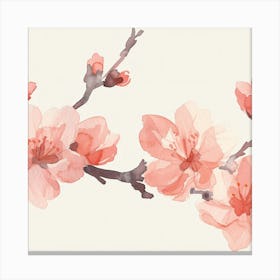 Watercolor Cherry Blossoms 1 Canvas Print