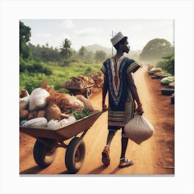 Man With A Wheelbarrow 1 Canvas Print