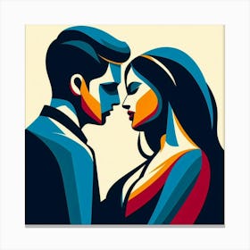 Couple Kissing Canvas Print