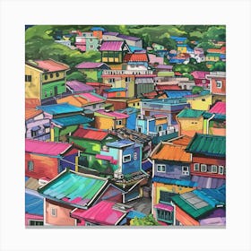 Colorful Houses Canvas Print