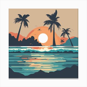 Sunset At The Beach Canvas Print