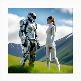 Robots In The Grass Canvas Print