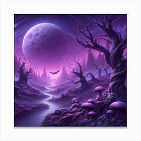Purple moon 1 Canvas Print