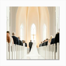 Wedding Ceremony In A Church Canvas Print