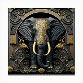 Elephant In Gold Canvas Print