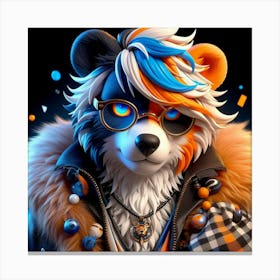 Bear With Glasses Canvas Print