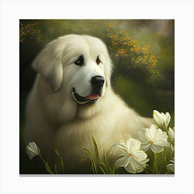 Dog In The Garden Canvas Print