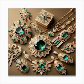 Emerald Jewelry 1 Canvas Print