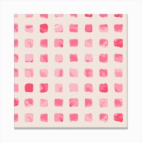 Pink Squares Pattern Canvas Print