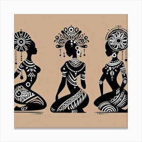 Tribal African Art Women silhouettes 1 Canvas Print