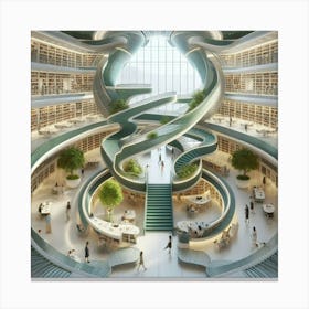 Library Of The Future Canvas Print