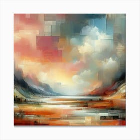 Landscape painting of Sunset Canvas Print