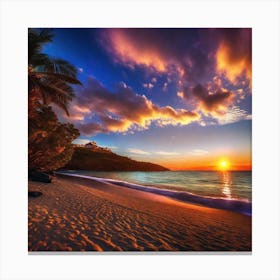 Sunset On The Beach 525 Canvas Print