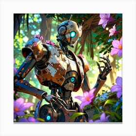 Robot In The Forest 1 Canvas Print