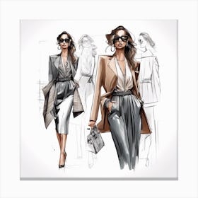 Stylish Fashion Illustration 2 Canvas Print