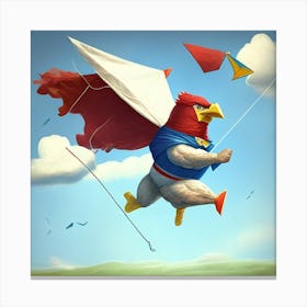 Super Bird Flying Kite Canvas Print